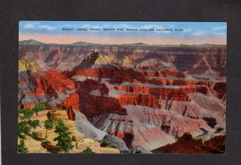 AZ Bright Angel Point Grand Canyon National Park North Rim Postcard Arizona