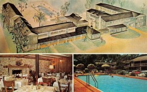 PENSACOLA, Florida FL  TOWN HOUSE MOTOR HOTEL Pool~Cafe ROADSIDE c1950s Postcard