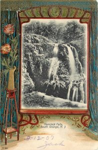 Postcard 1907 New Jersey Hemlock Falls Art Nouveau undivided Frame  NJ24-2919