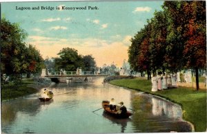 Lagoon and Bridge in Kennywood Park c1912 West Mifflin PA Vintage Postcard E50 