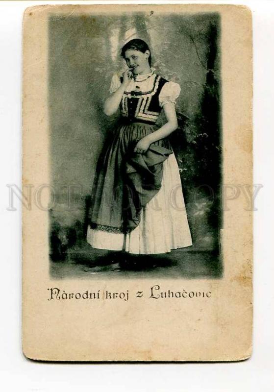 271077 POLAND Luhacovice native girl Vintage Motal postcard