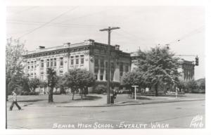 Senior High School Everett Wa Washington Ellis 1416 Unused RPPC Postcard E9