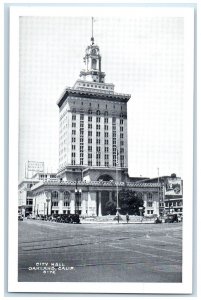 c1920 City Hall Building Intersection Classic Car Oakland California CA Postcard