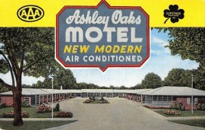 ASHLEY OAKS MOTEL Valdosta, Georgia Roadside 1951 Linen Vintage Postcard