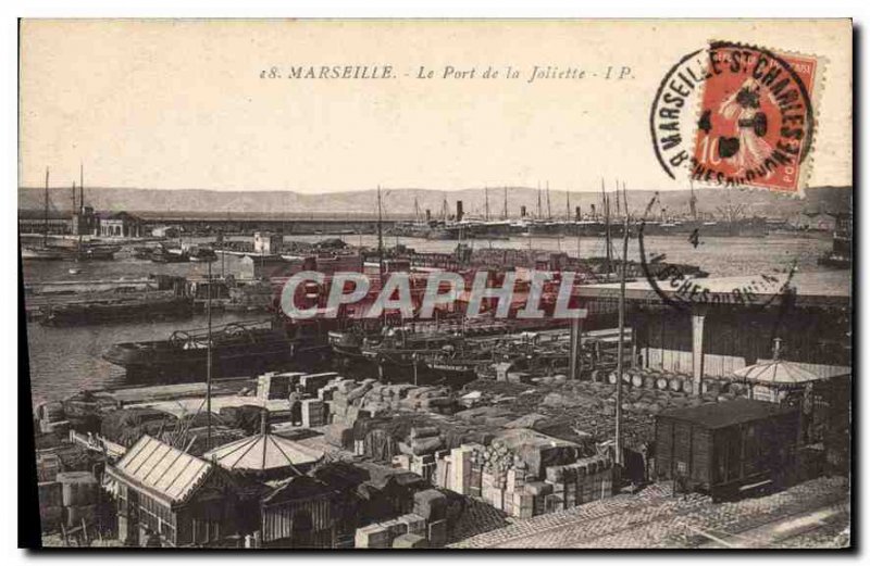 Old Postcard The Port of Marseille Joliette