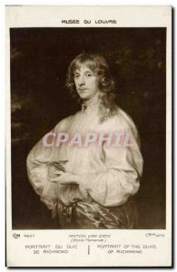 Old Postcard Musee Du Louvre Paris Anton van Dyck Portrait of the Duke of Ric...