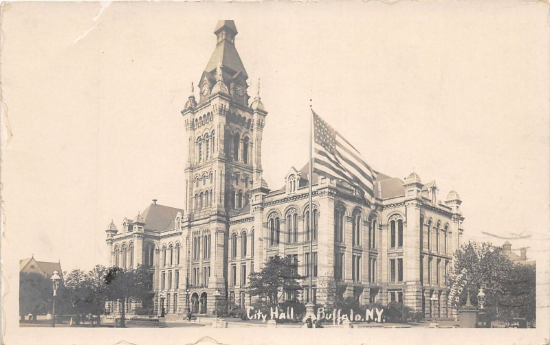 J29/ Buffalo New York RPPC Postcard c1910 City Hall Building  29