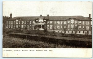 1907 Marshalltown IA Old Peoples Soldiers Home Nursing Photo Postcard Vintage A6