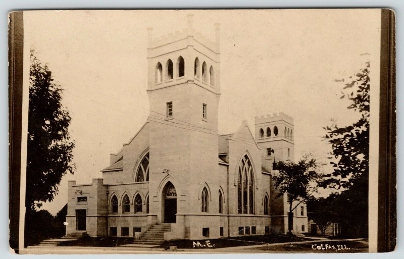 Colfax Illinois~Methodist Episcopal ME Church~c1912 RPPC