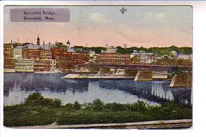 Haverhill Bridge and Townview, Massachusetts, Used 1915 Flag Cancel