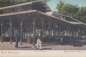 Elderly Curious Men at Bad Kissingen Brunnen German Postcard