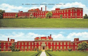 KOKOMO, Indiana IN    ST JOSEPH MEMORIAL HOSPITAL  c1940's Linen Postcard