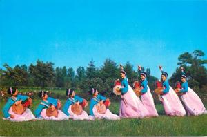 China 1970s postcard chinese beauties dancers traditional music instruments