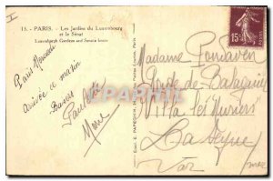 Postcard Old Paris Luxembourg Gardens and Senal
