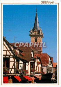 Modern Postcard Obernai Bas Rhin Rue Sainte Odile the Belfry