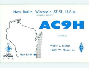 Pre-1980 RADIO CARD - New Berlin - Near Waukesha & Milwaukee WI AH2285