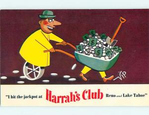 Pre-1980 WHEELBARROW JACKPOT AT HARRAH'S CLUB CASINO Reno - Lake Tahoe NV t4534