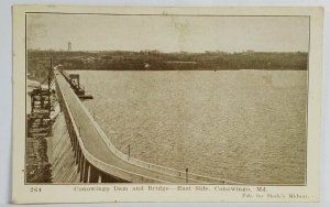 Conowingo Maryland Dam and Bridge East Side Postcard T7