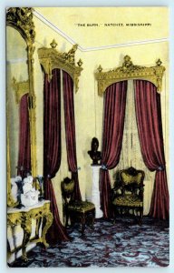 NATCHEZ, Mississippi MS  THE BURN Parlor Chippendale & Beidermeier  Postcard