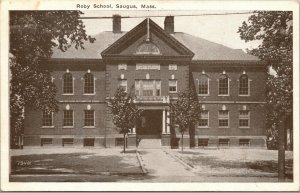 Vtg 1920s Roby School Saugus Massachusetts MA Postcard