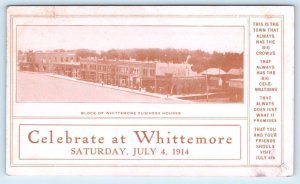 WHITTEMORE, IA Iowa? ~  Street Scene JULY 4TH CELEBRATION  1914 Postcard