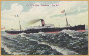 S/S Hellig Olav. Kobenhavn, Scandinavian America Line steamship 1908