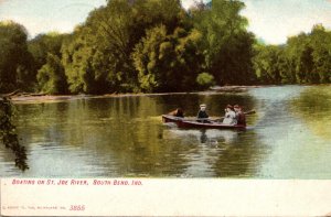 Indiana South Bend Boating On The St Joe River 1910