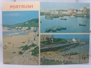 Vintage Multiview Postcard Portrush Beach Harbour Paddling Pool Bay 1970s