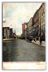 Genesee Street View From Bagg's Square Utica NY New York UNP UDB Postcard V17