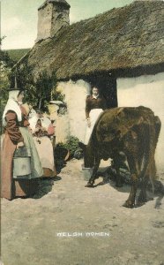 UK C-1910 Welsh Women artist impression #67966 Postcard 22-6109