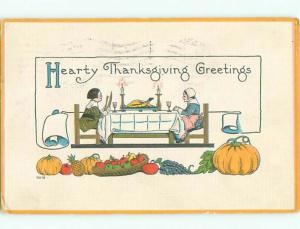 Divided-Back THANKSGIVING SCENE Great Postcard AA0545