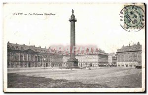 Paris Old Postcard Vendome Column