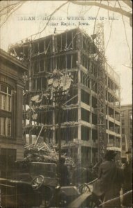 Cedar Rapids IA Lyman Building Wreck 1913 Real Photo Postcard xst