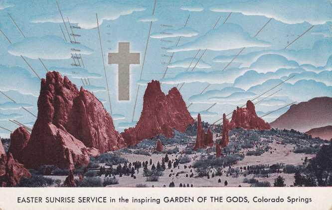 Easter Sunrise Service Garden of the Gods Colorado Springs CO Colorado - pm 1946