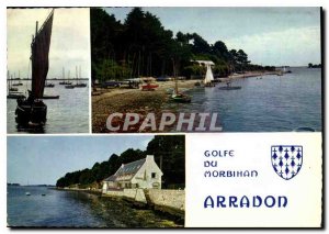 Postcard Modern Colors in Brittany Arradon beach and water sports center and ...