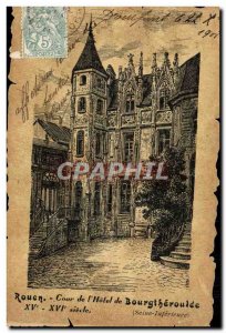 Old Postcard Rouen Court of L & # 39Hotel Bourgtheroulde