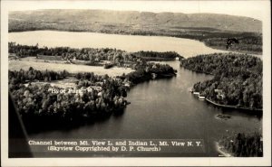 Mt View New York NY Channel Between Mt View and Indian Lakes RPPC Vintage PC