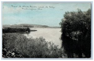Burlington Wisconsin Postcard View White River West City c1911 Vintage Antique