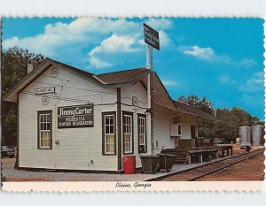 Postcard Old Railroad Depot, Plains, Georgia