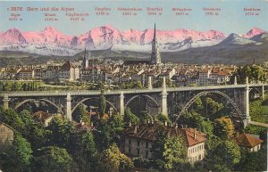 Postcard Switzerland Bern Alps view Jungfrau