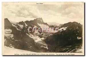 Old Postcard The Peak of Olan and Harnesses Glacier View from the Floor Pic