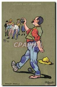 Old Postcard Petanque The workaholism