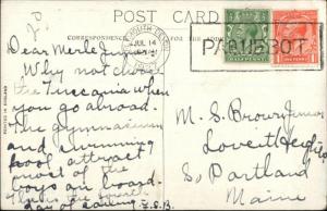 Cunard Line Steamship RMS Tuscania PAQUEBOT Cancel 1927 Postcard