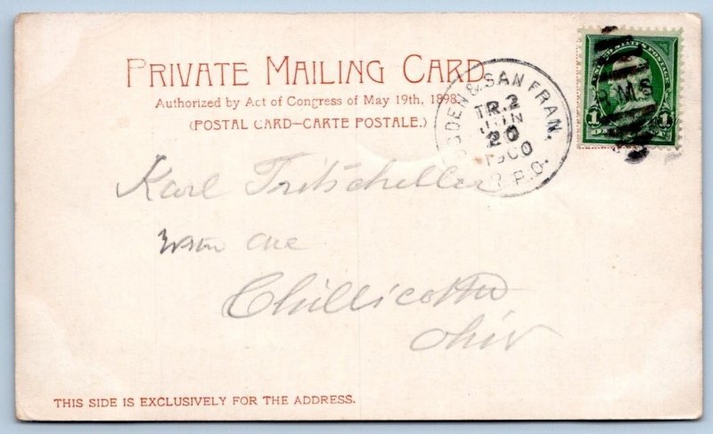 1900 CLIFF HOUSE SEAL ROCKS SAN FRANCISCO DETROIT PHOTOGRAPHIC ANTIQUE POSTCARD