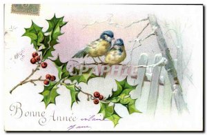 Old Postcard Fantasy Flowers Birds