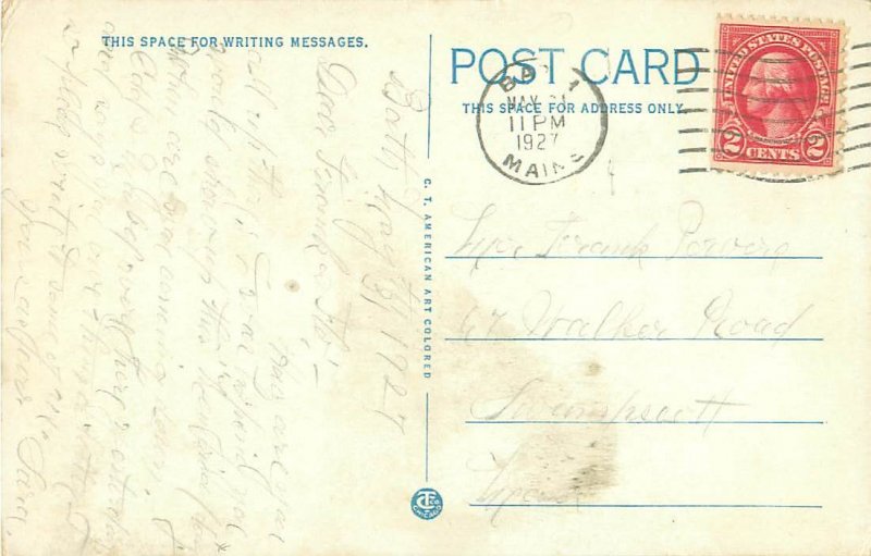 Bath, Maine Morse High School WB 1927 Postmark