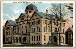 Postcard St. Thomas Ontario c1922 Court House Elgin County