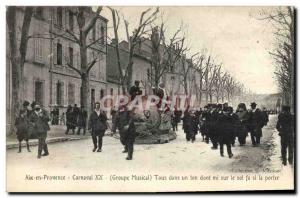 Old Postcard Carnival XX Music Group All in a golden tone on the floor if the...