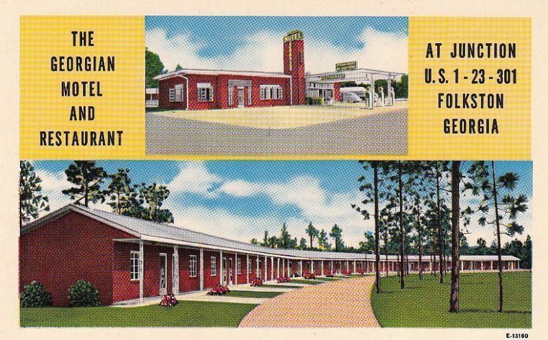 Postcard Georgian Motel + Restaurant Folkston Georgia