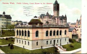 Washington Tacom Public Library Court House In The Distance 1911